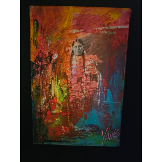 Mixed media painting on canvas. Hand-signed in pigment lower right by the artist. Signed and titled on the verso. A unique...