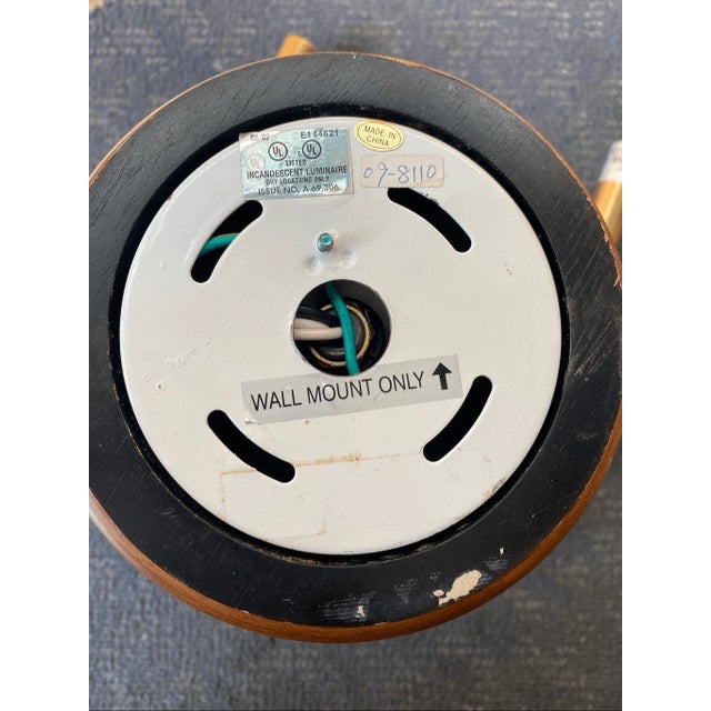 Vintage Colonial Revival/Federal Style Sconce With Hurricane Shades Two Light For Sale - Image 4 of 8