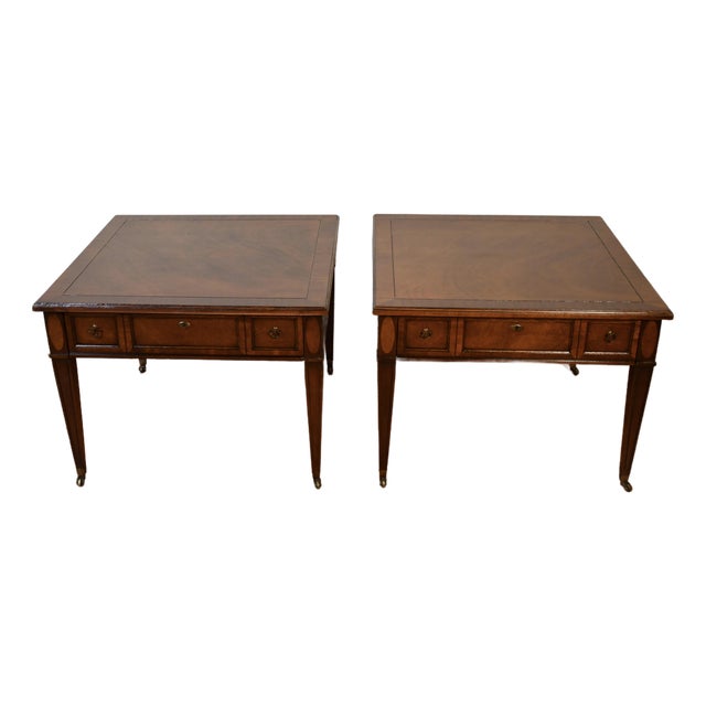 1930s Pair of Brandt English Regency Mahogany Side Tables / End Tables For Sale