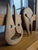 An extraordinary, highly sculptural pair of original vintage 1970s Mid-Century Modern abstract wall masks. Hand-carved...