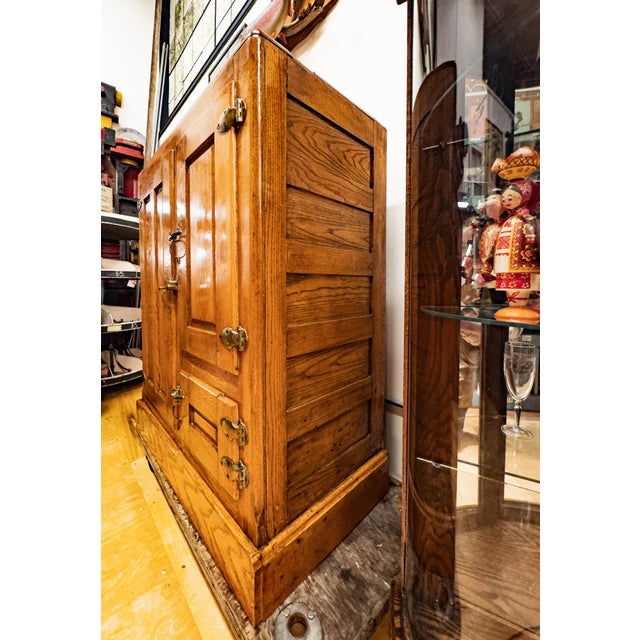 Antique Oak Ice Box For Sale - Image 10 of 17