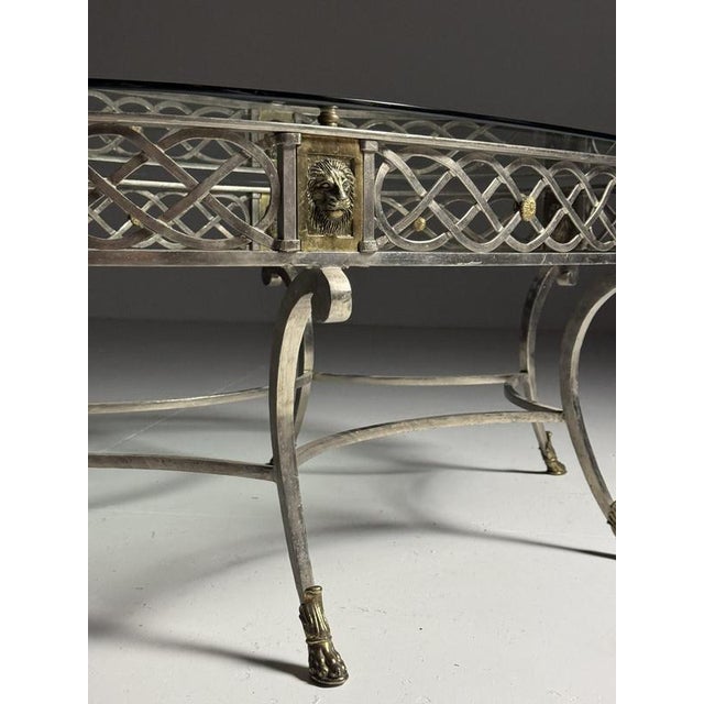 Empire Metal Coffee Table with Glass Top, 1980s For Sale - Image 9 of 18