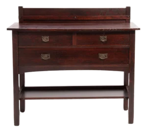 Stickley Brothers Sideboard Server Copper Hardware Mission Oak Art & Crafts Craftsman
