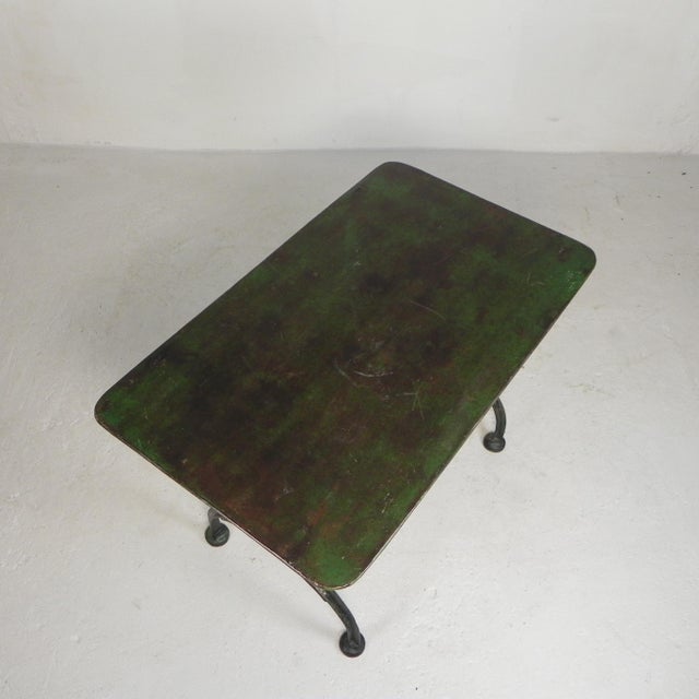 Steel Garden Bistro Table with Curved T-Profiles, 1950s For Sale - Image 6 of 18