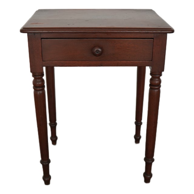 Antique American Turned Leg Side Table For Sale