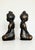 Japanese Pair of Japanese Zen Figural Patinated Iron Bookends in Black and Gold, 1950 For Sale - Image 3 of 10