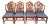 1990s Set of 8 Regency Style Solid Mahogany Fleur-De-Lis Blue Fabric Dining Chairs For Sale