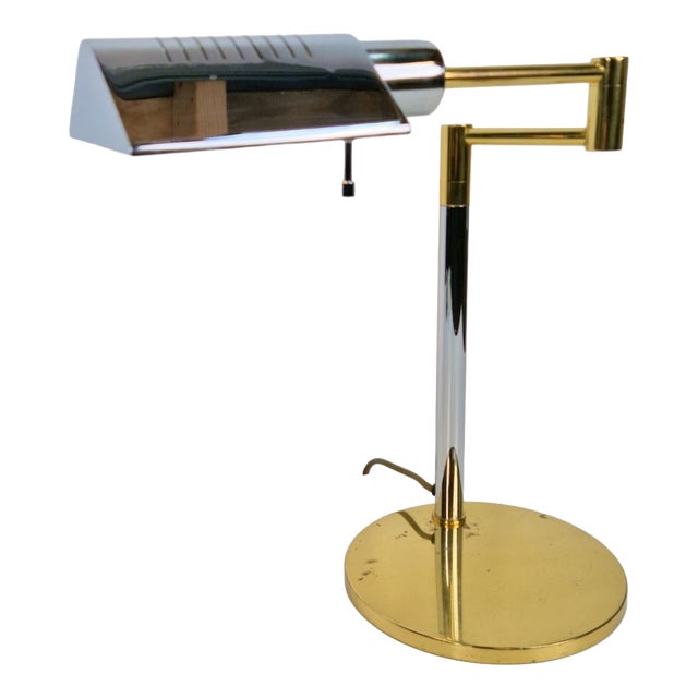 Adjustable Brass Chrome Table Lamp from Star Leuchten, Germany, 1970s For Sale