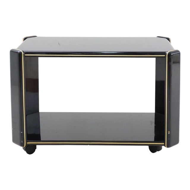 Black Lacquer Bar Cart, 1980s Chairish