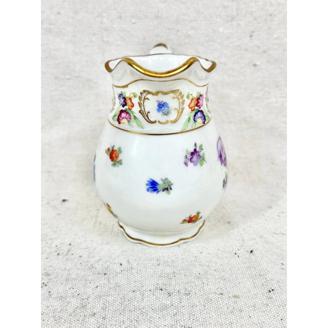 Traditional Vintage Schumann Empress Dresden Flowers Creamer For Sale - Image 3 of 8
