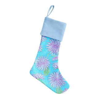 Lilly Pulitzer Style Chic Floral Blossom Christmas Stocking For Sale