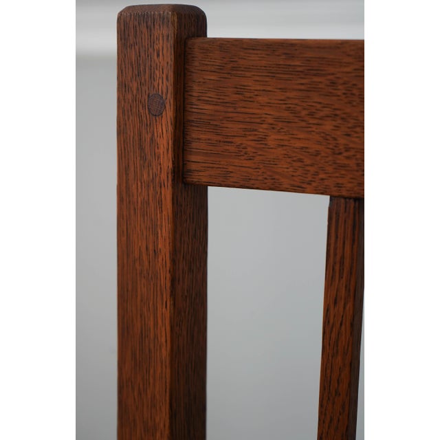 L& Jg Stickley Antique Mission Oak Spindle Back Chair For Sale - Image 11 of 18