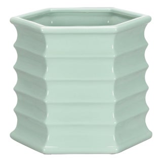 Willow Hexagonal Planter - Seafoam, Large For Sale