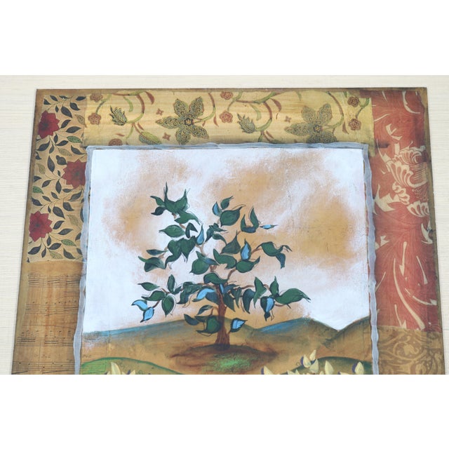 Contemporary Douglas Little Trees Landscape Mixed-Media & Collage Framed Artwork For Sale - Image 12 of 18