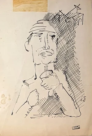 Figure - Original Ink Drawing - Mid 1900 Mid 1900
