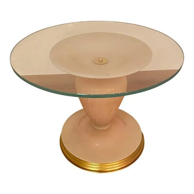 Italian Venetian White and Gold Murano Glass Coffee Table in Seta Color and Gold by Simoeng For Sale - Image 13 of 13