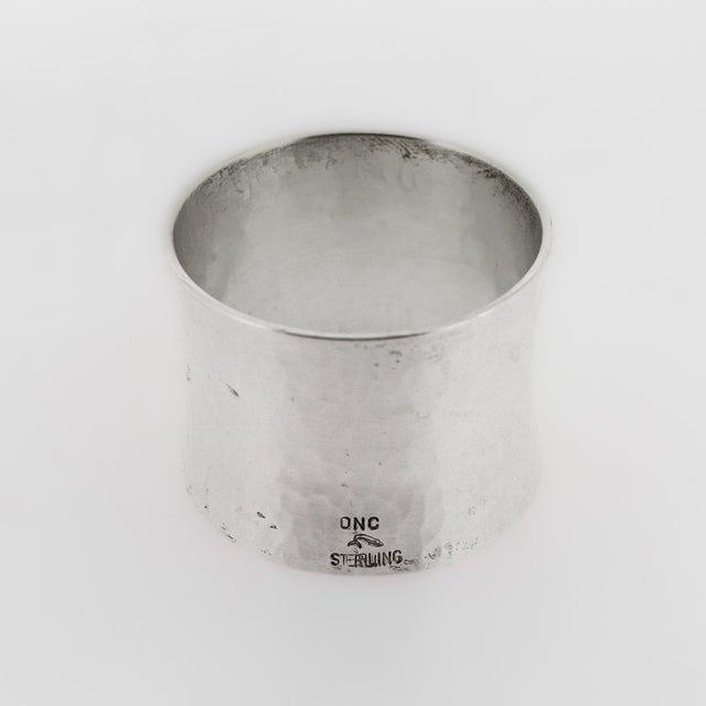 Vintage American Old Newbury Crafters Sterling Silver Hand-Hammered Napkin Ring For Sale - Image 10 of 12