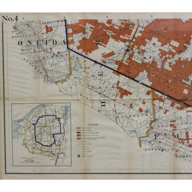 1911 No's 3 & 4 Map of the Adirondack Forest For Sale In New York - Image 6 of 9