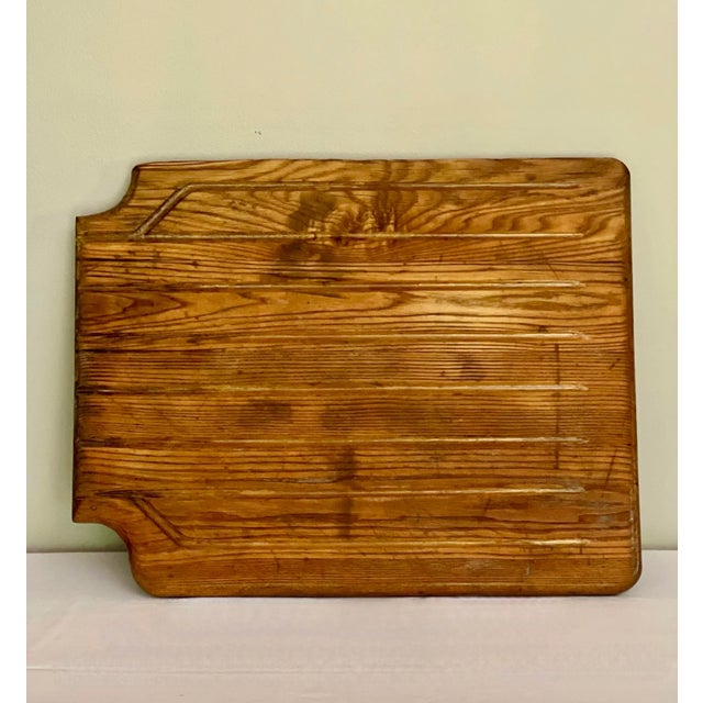 Farmhouse 19th Century Primitive Large Hand-Crafted Solid Oak Drain Board For Sale - Image 3 of 12