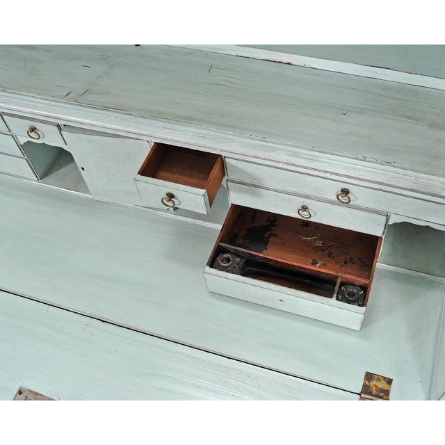19th Century Georgian Astral Glazed Painted Bookcase With Secretary For Sale - Image 12 of 18