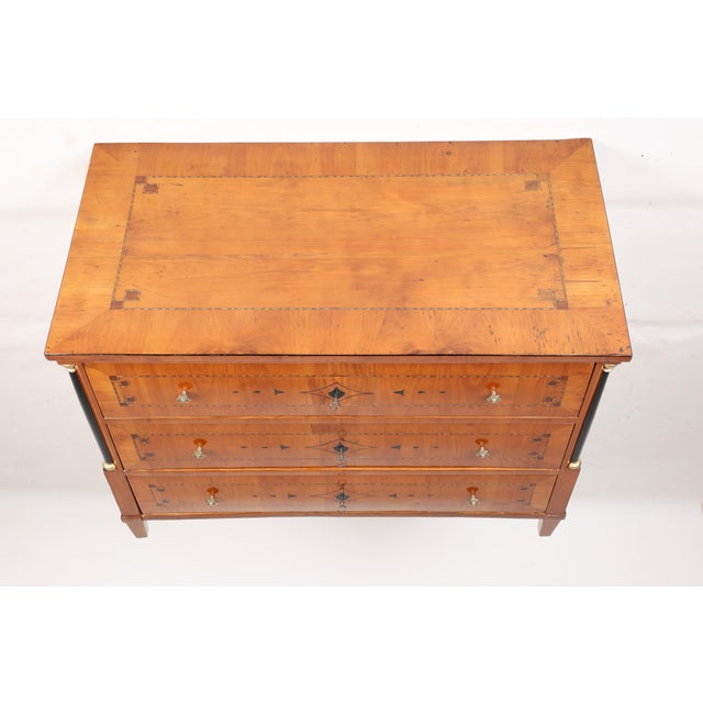 Wood Early Biedermeier Inlaid Cherrywood Chest of Drawers, 1815 For Sale - Image 7 of 18