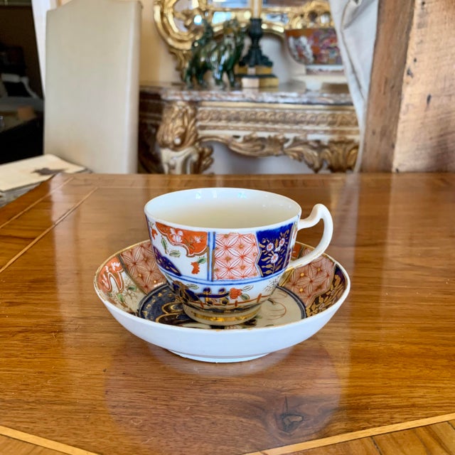 Chamberlains Worcester “Rock & Tree” Pattern Porcelain Tea Cup & Saucer For Sale - Image 18 of 18