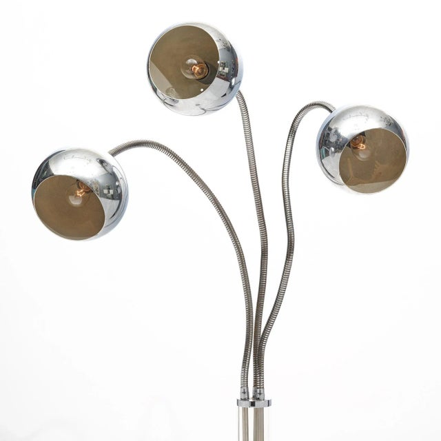 Chromed Vintage Italian Floor Lamp For Sale In Austin - Image 6 of 9
