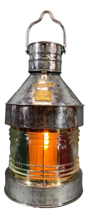 Ship's Trawling Lantern with Red and Blue Filters by Meteorite "A-11175"