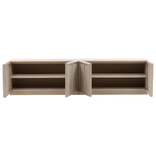 Contemporary Simple Blond Extended Sideboard Credenza For Sale - Image 3 of 7