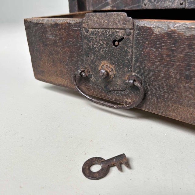 Antique Wooden Zenibako Temple Offering Box, Japan, 1890s For Sale - Image 5 of 17