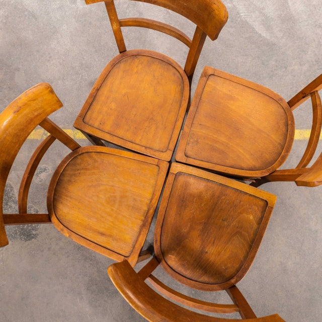 Warm Oak and Bentwood Café Chair from Baumann, 1950s For Sale - Image 6 of 8