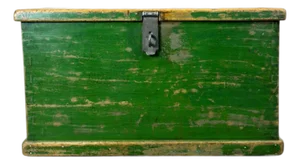 Antique English Green Painted Pine Blanket Chest