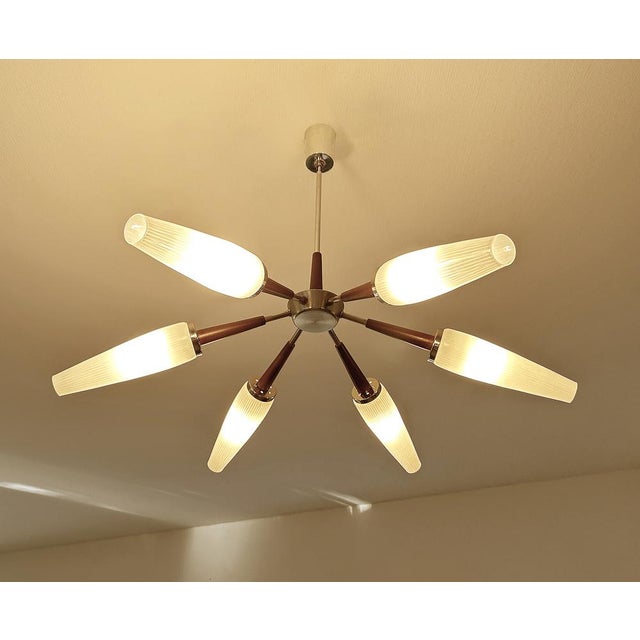 Large Vintage Sputnik Chandelier, 1960s For Sale - Image 9 of 18