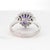 18k White Gold Ring With Trillion-Cut Tanzanite & Diamond Halo, New, Size 7 For Sale - Image 9 of 12