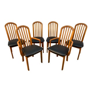 Set of Six Mid-Century Teak Dining Room Chairs For Sale