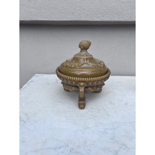 French Milk Glass Candy Jar Circa 1930 For Sale - Image 4 of 5