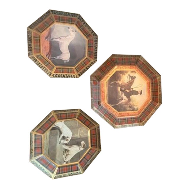1990s Durwin Rice Decoupage Glass Plates For Sale