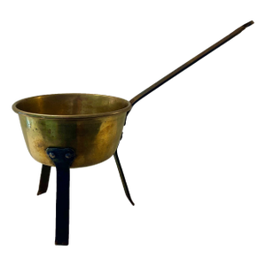 Antique Footed Brass Bowl Sauce Pan