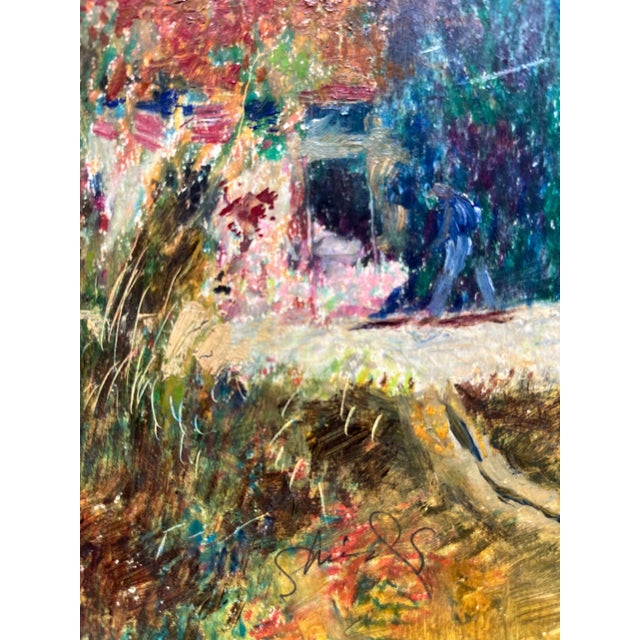 Abstract "Garden Cottage" 1990s Painting on Board Bill Shields For Sale - Image 3 of 8