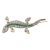 14k Gold & Sterling Silver Lizard Brooch With Natural Diamonds and Emeralds For Sale