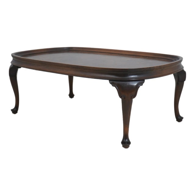 Hekman Burl Walnut Coffee Cocktail Table For Sale