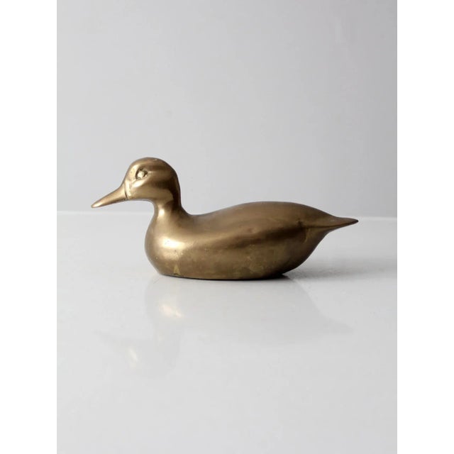 Metal Mid Century Brass Duck For Sale - Image 7 of 10