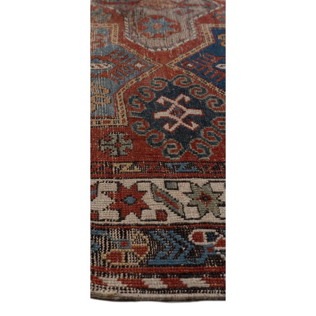 Antique Circa 1890 Red Lightly Distressed Caucasian Shirvan Hand Woven Rug 5ft 3in X 10ft For Sale - Image 11 of 16