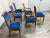 Heritage Neoclassical Blue Velvet Dining Chairs, Set of Six For Sale - Image 4 of 12