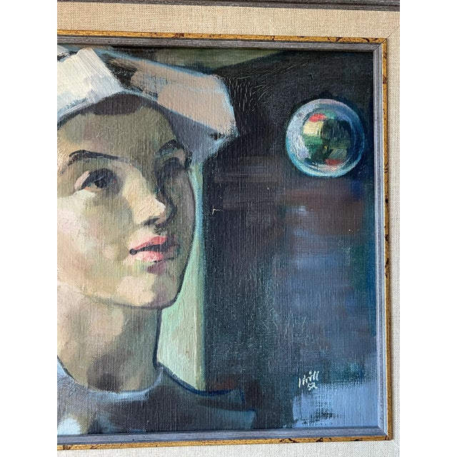 1950s Oil Painting by Krill For Sale - Image 5 of 9