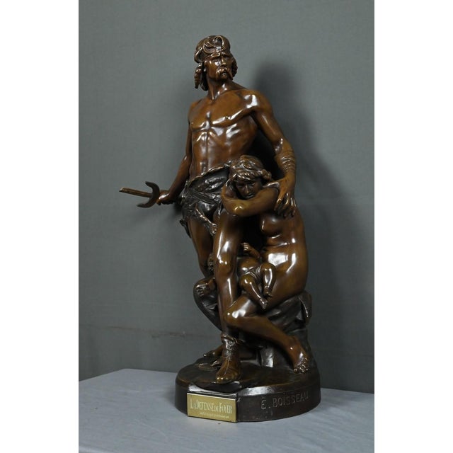 Boisseau, The Defense of the Hearth, Late 19th Century, Bronze For Sale - Image 4 of 18
