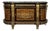Mid 20th Century Louis XVI Style Demi-Lune Commode With Gilt Mounts and Green Marble Top For Sale