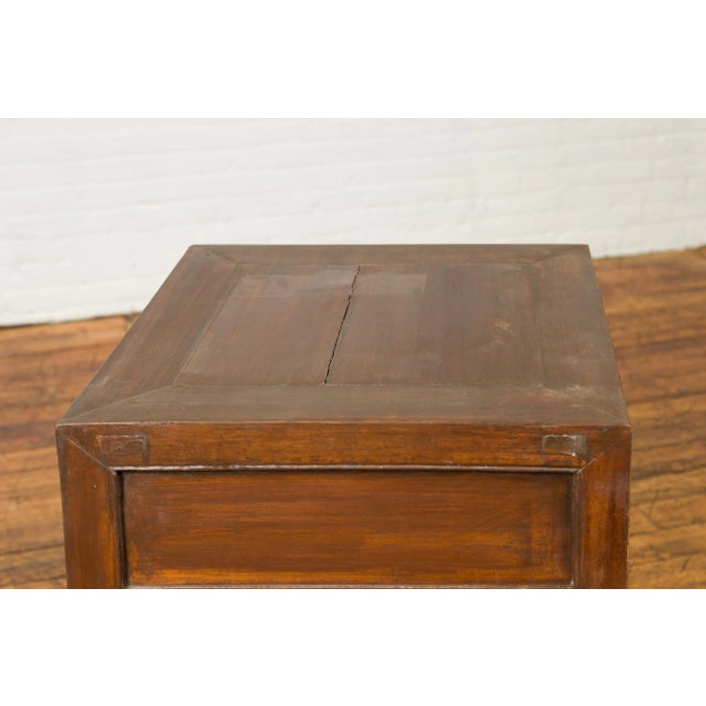 Mid 20th Century Vintage Chinese Midcentury Two-Toned Side Table with Drawer and Double Doors For Sale - Image 5 of 13