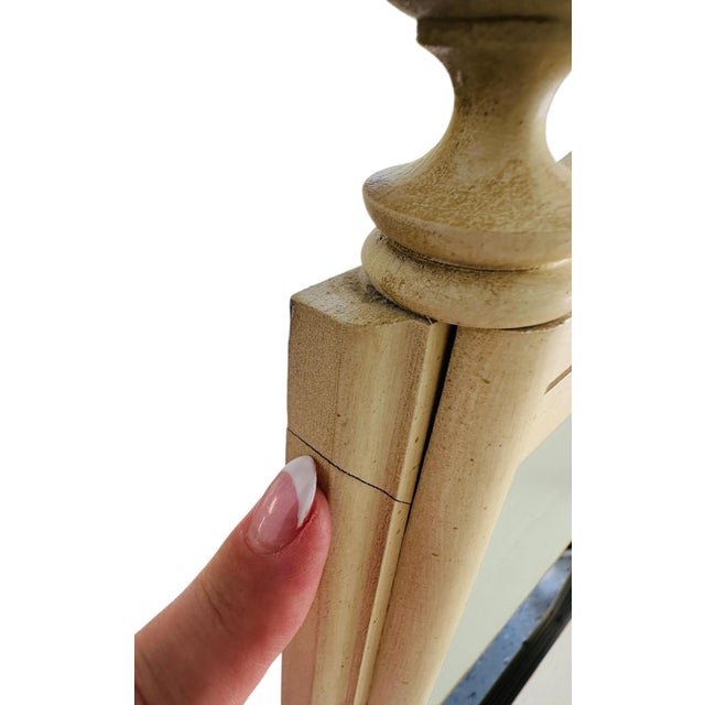 Cream Vintage Henry Link Bali Hai Faux Bamboo Pagoda Mirror – Original Hardware For Sale - Image 8 of 10