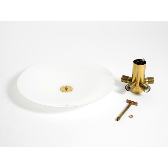 Large Gela 55 Brass Opal Glass Round Ceiling Lamp from Florian Schulz, 1970s For Sale - Image 12 of 14